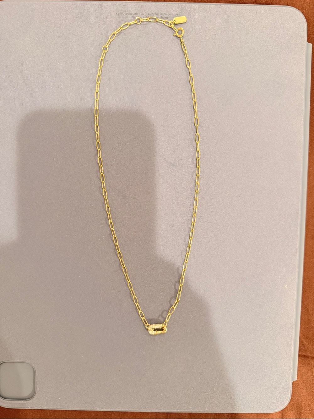Solene Chain Necklace w/ Pavé Link